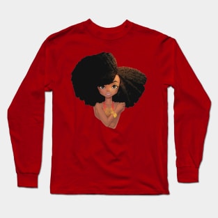 Naturally Fabulous Afro Queen Black Woman Long Sleeve T-Shirt